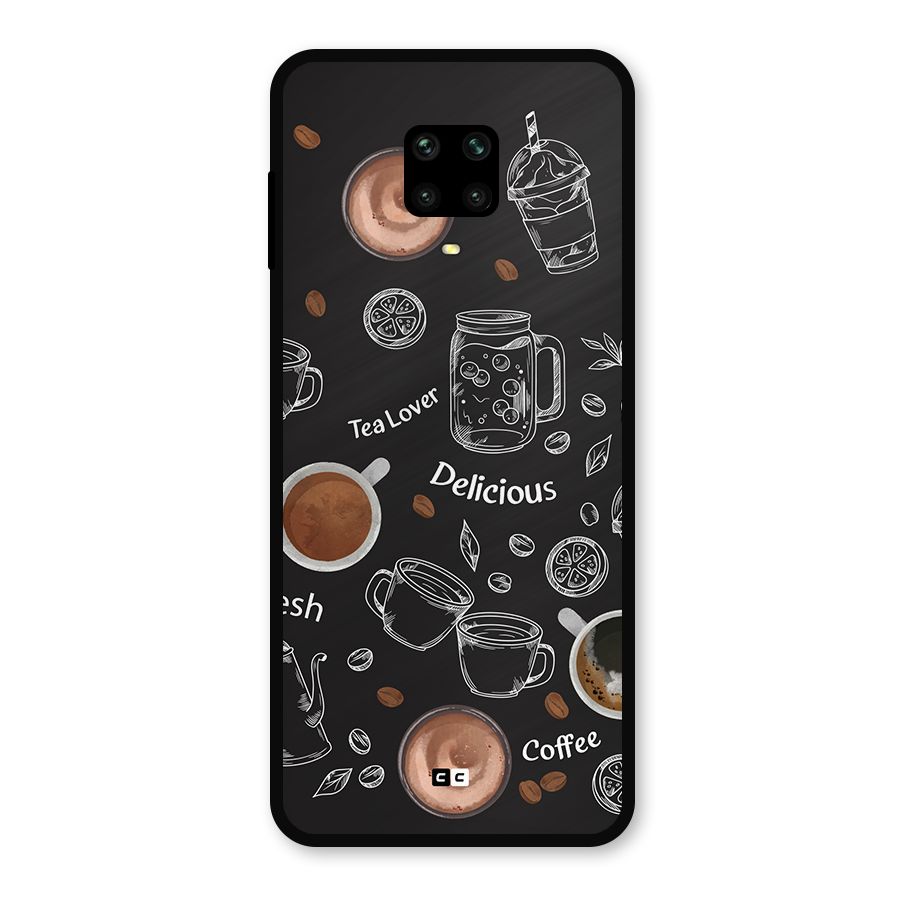 Tea And Coffee Mixture Metal Back Case for Redmi Note 9 Pro