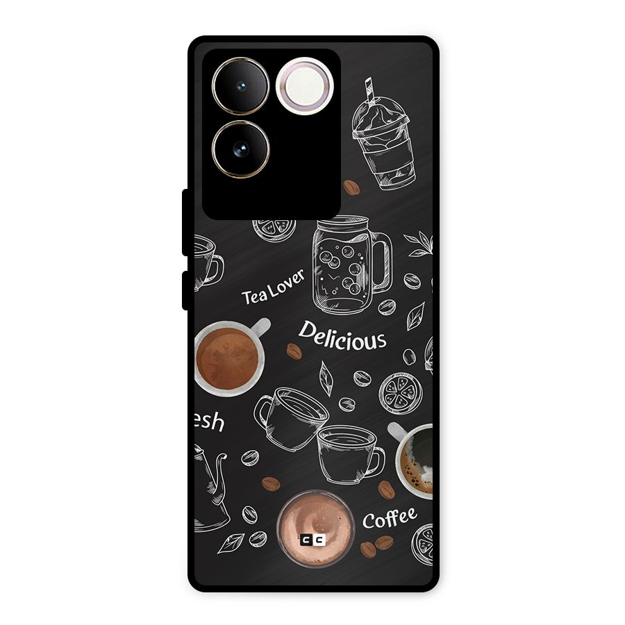Tea And Coffee Mixture Metal Back Case for Vivo T2 Pro