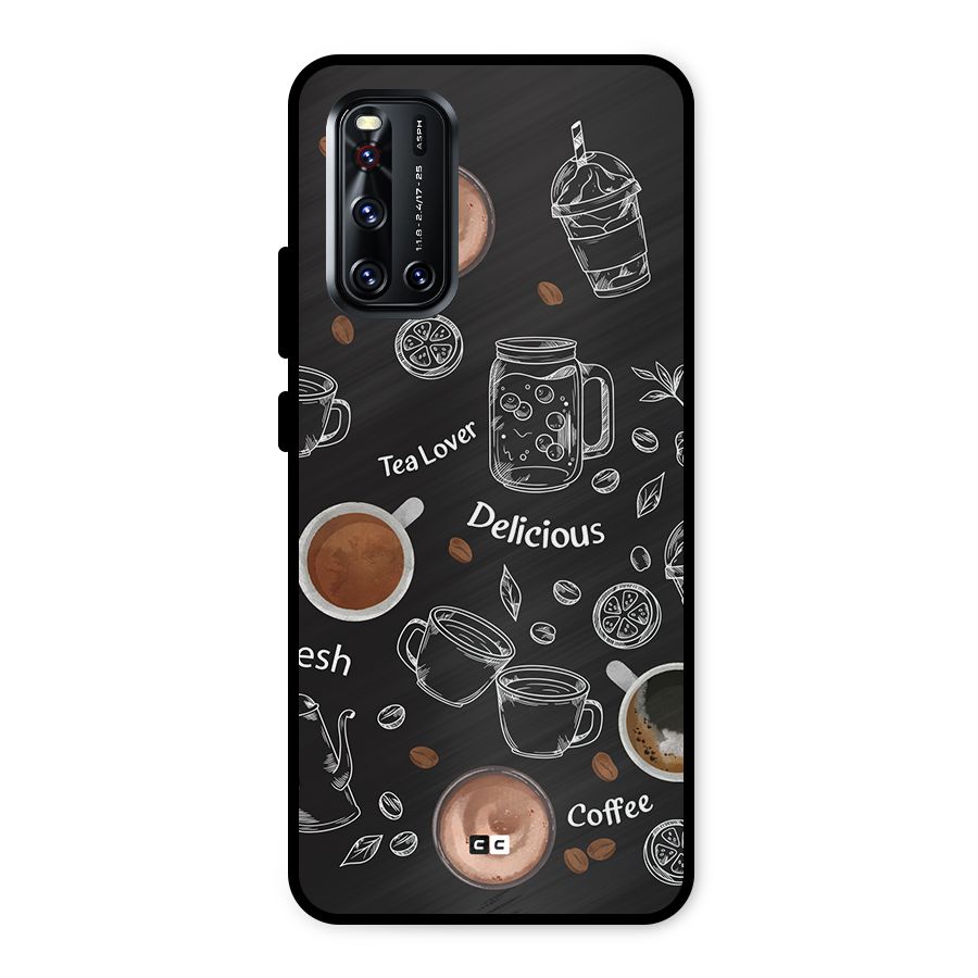 Tea And Coffee Mixture Metal Back Case for Vivo V19