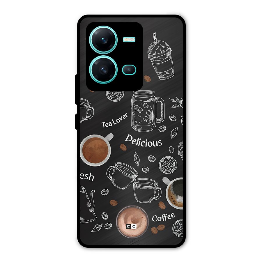 Tea And Coffee Mixture Metal Back Case for Vivo V25