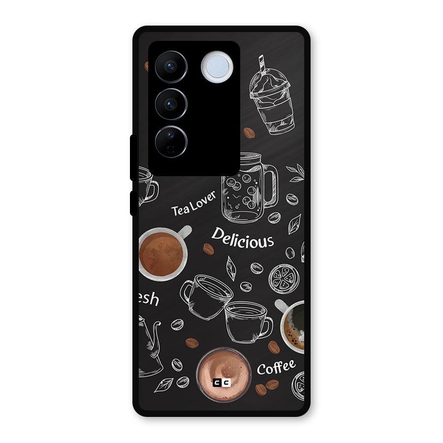Tea And Coffee Mixture Metal Back Case for Vivo V27