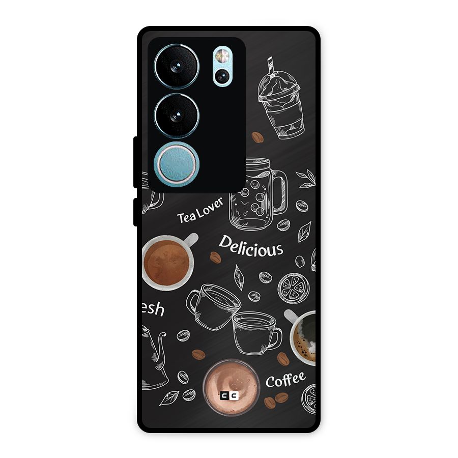 Tea And Coffee Mixture Metal Back Case for Vivo V29 Pro