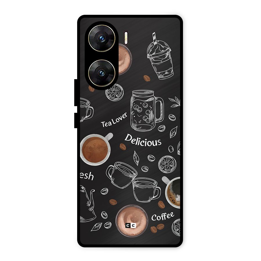 Tea And Coffee Mixture Metal Back Case for Vivo V29e