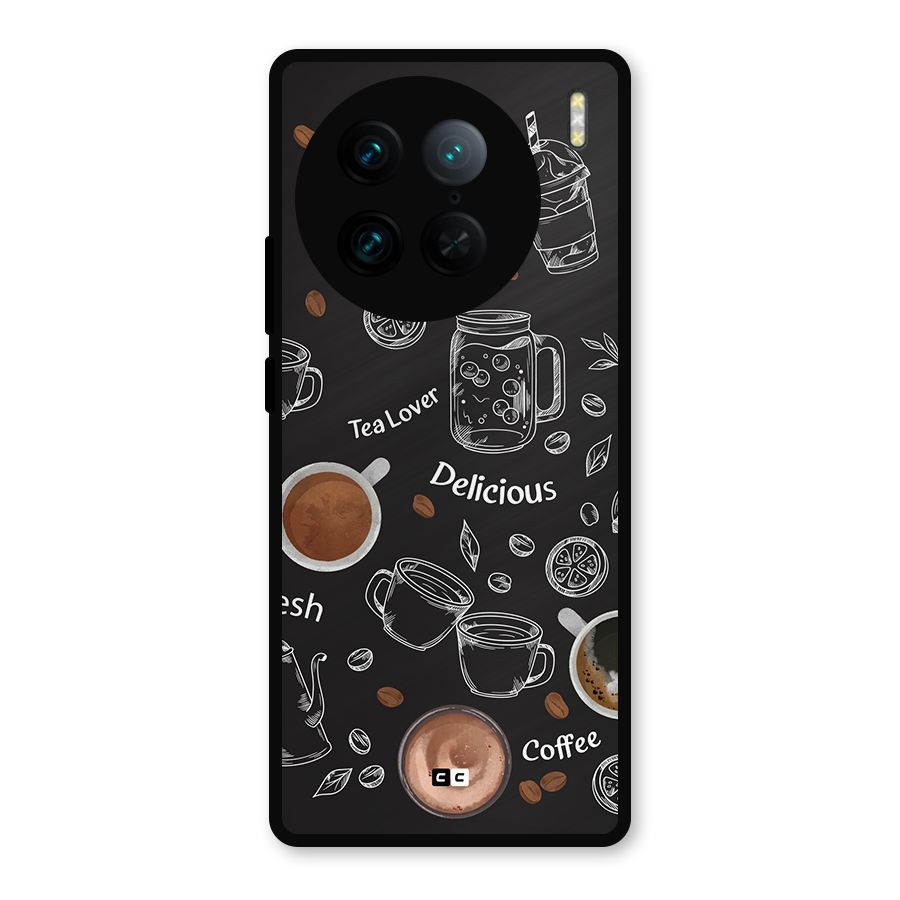 Tea And Coffee Mixture Metal Back Case for Vivo X90 Pro