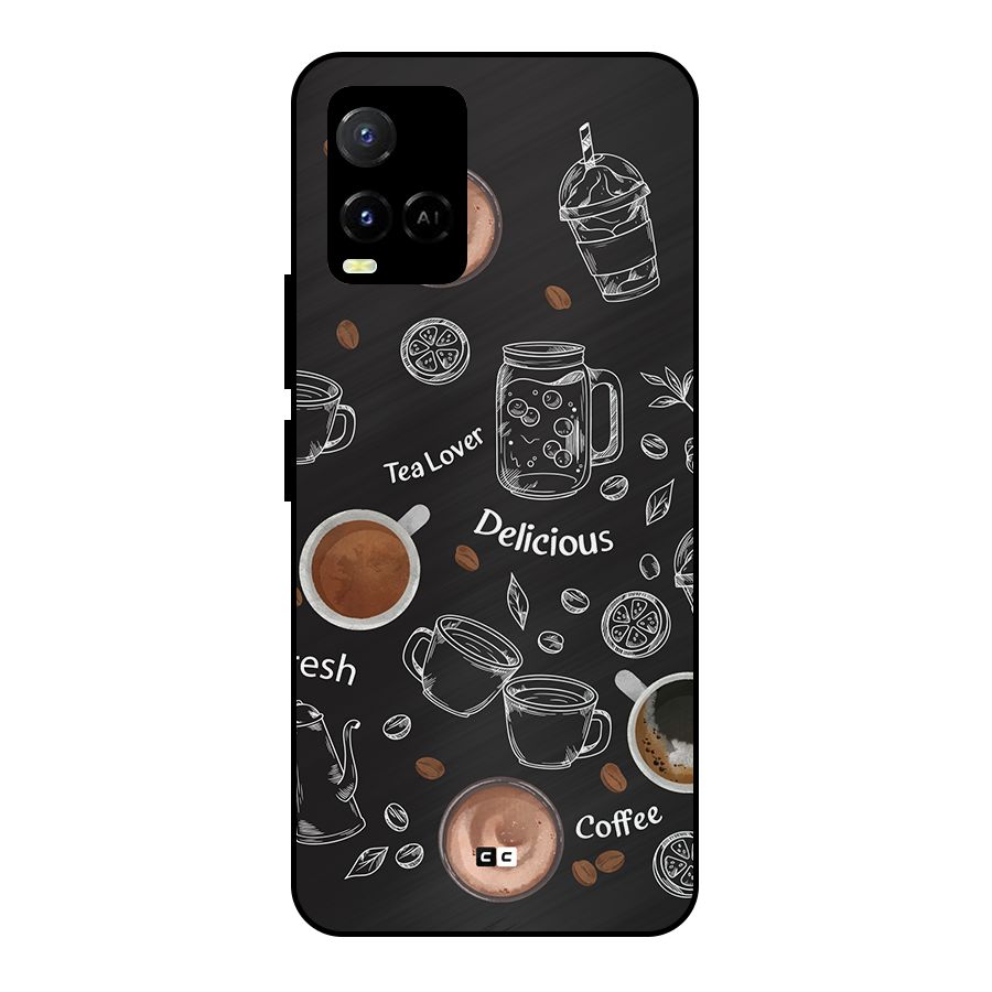 Tea And Coffee Mixture Metal Back Case for Vivo Y33s