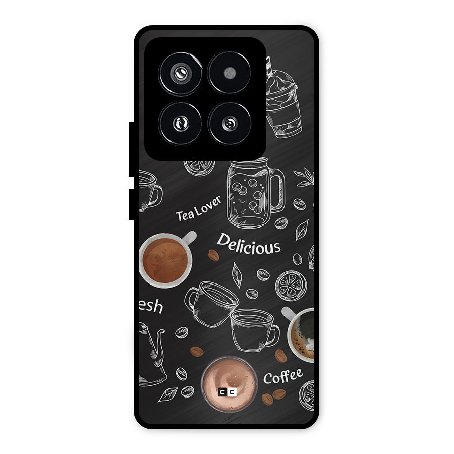 Tea And Coffee Mixture Metal Back Case for Xiaomi 14 Pro