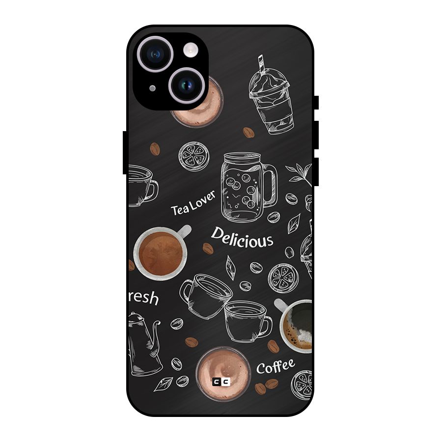 Tea And Coffee Mixture Metal Back Case for iPhone 14 Plus