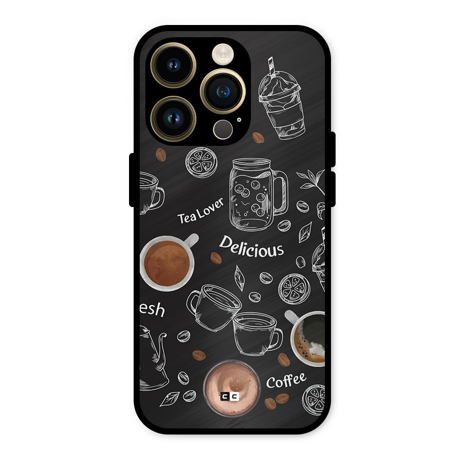 Tea And Coffee Mixture Metal Back Case for iPhone 14 Pro