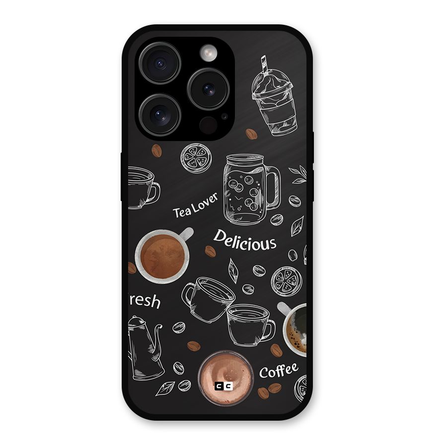 Tea And Coffee Mixture Metal Back Case for iPhone 15 Pro