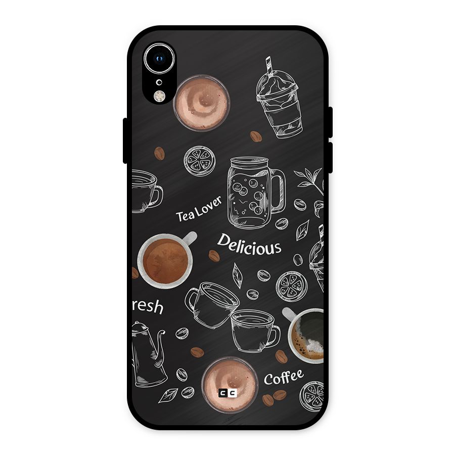 Tea And Coffee Mixture Metal Back Case for iPhone XR