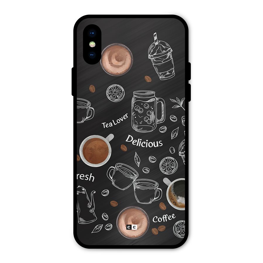 Tea And Coffee Mixture Metal Back Case for iPhone XS