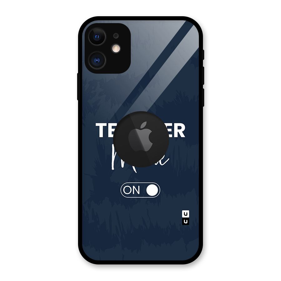 Teacher Mode On Glass Back Case for iPhone 11 Logo Cut