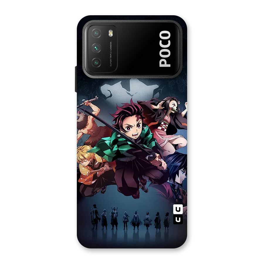 Team Demon Slayer Back Case for Poco M3