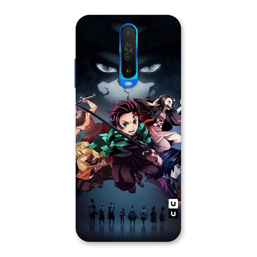 Team Demon Slayer Back Case for Poco X2