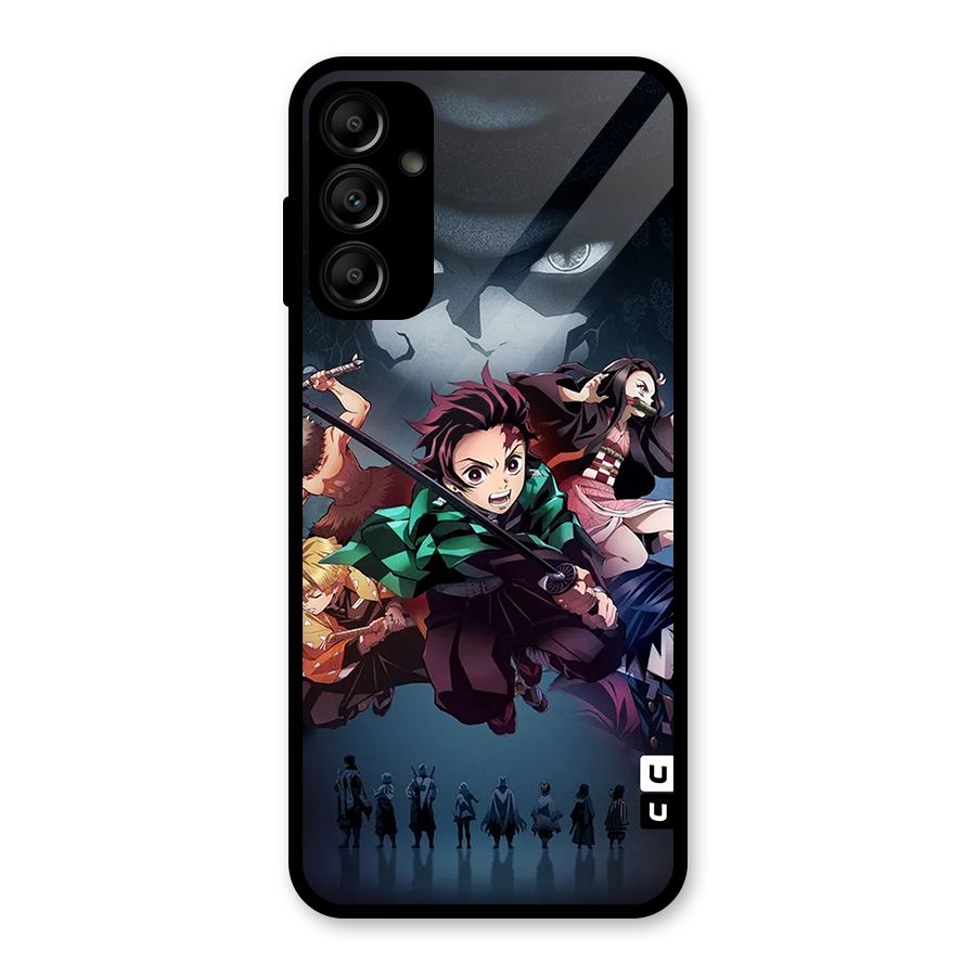 Team Demon Slayer Glass Back Case for Galaxy A14 5G