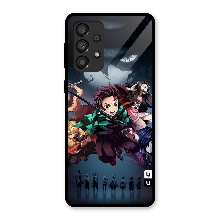 Team Demon Slayer Glass Back Case for Galaxy A33 5G