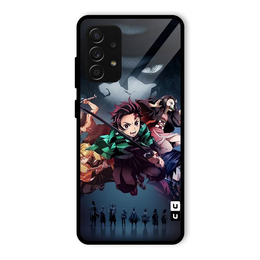 Team Demon Slayer Glass Back Case for Galaxy A53 5G