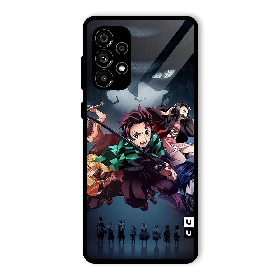 Team Demon Slayer Glass Back Case for Galaxy A73 5G