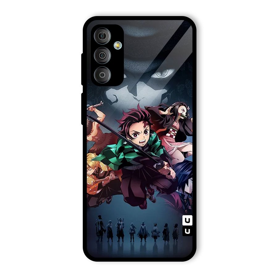 Team Demon Slayer Glass Back Case for Galaxy F23