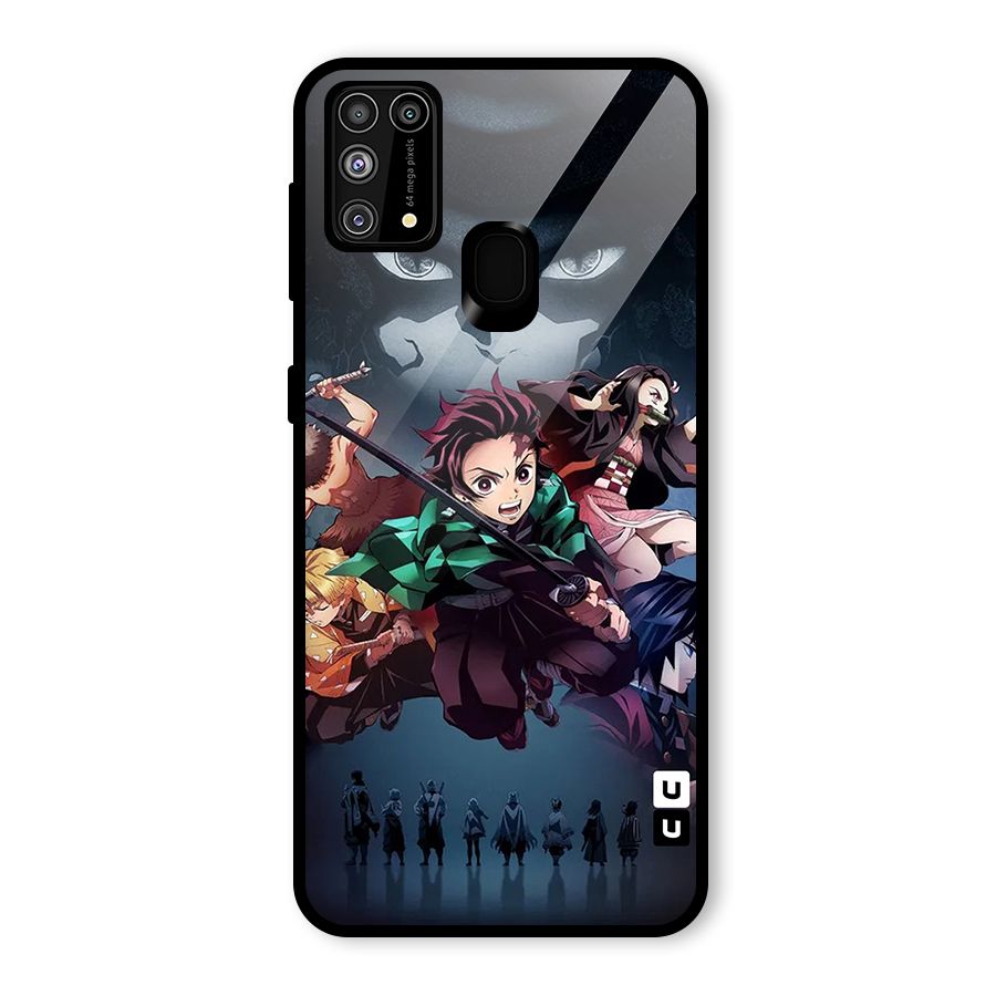 Team Demon Slayer Glass Back Case for Galaxy F41