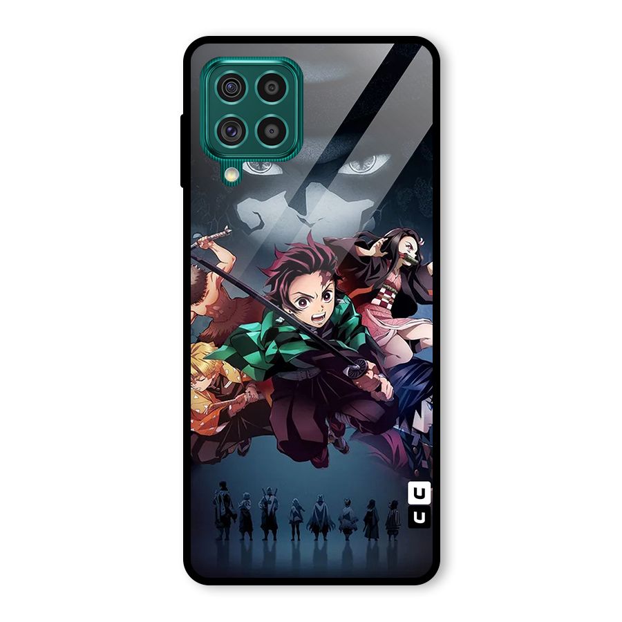 Team Demon Slayer Glass Back Case for Galaxy F62