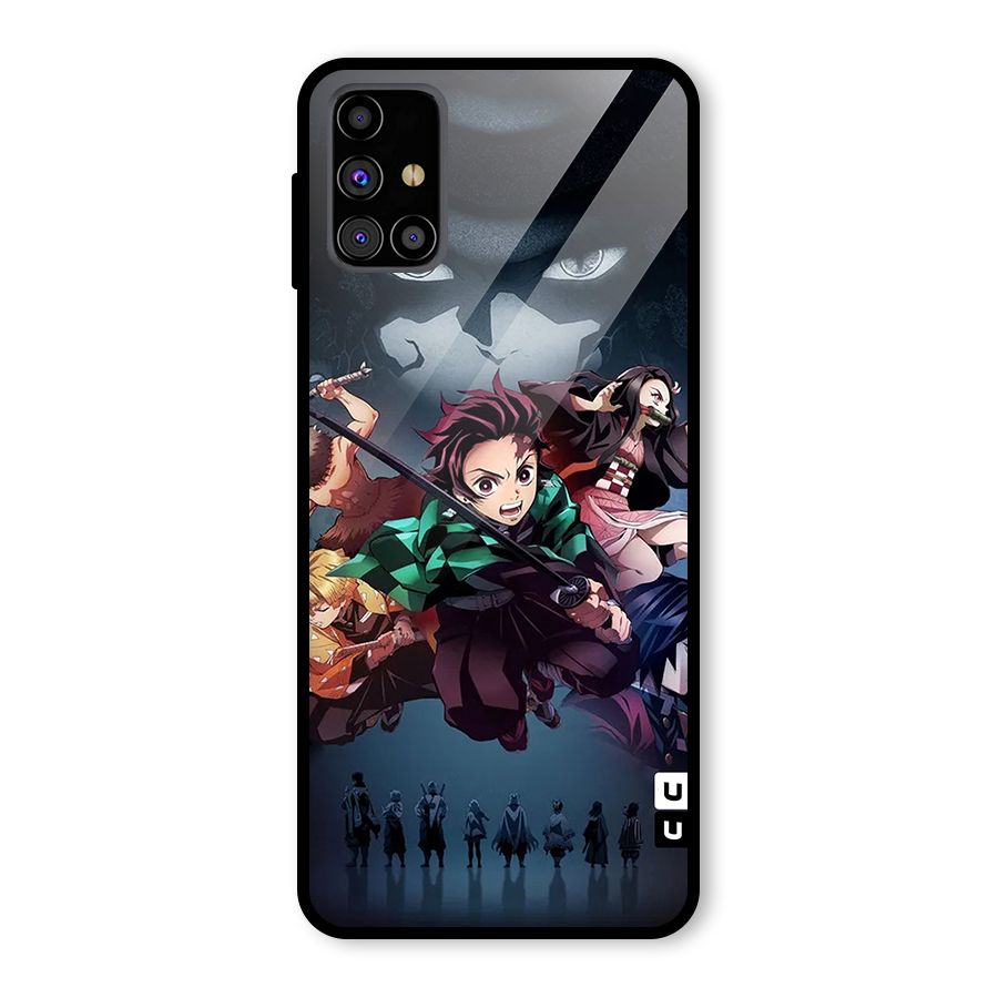 Team Demon Slayer Glass Back Case for Galaxy M31s