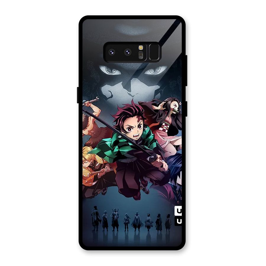 Team Demon Slayer Glass Back Case for Galaxy Note 8