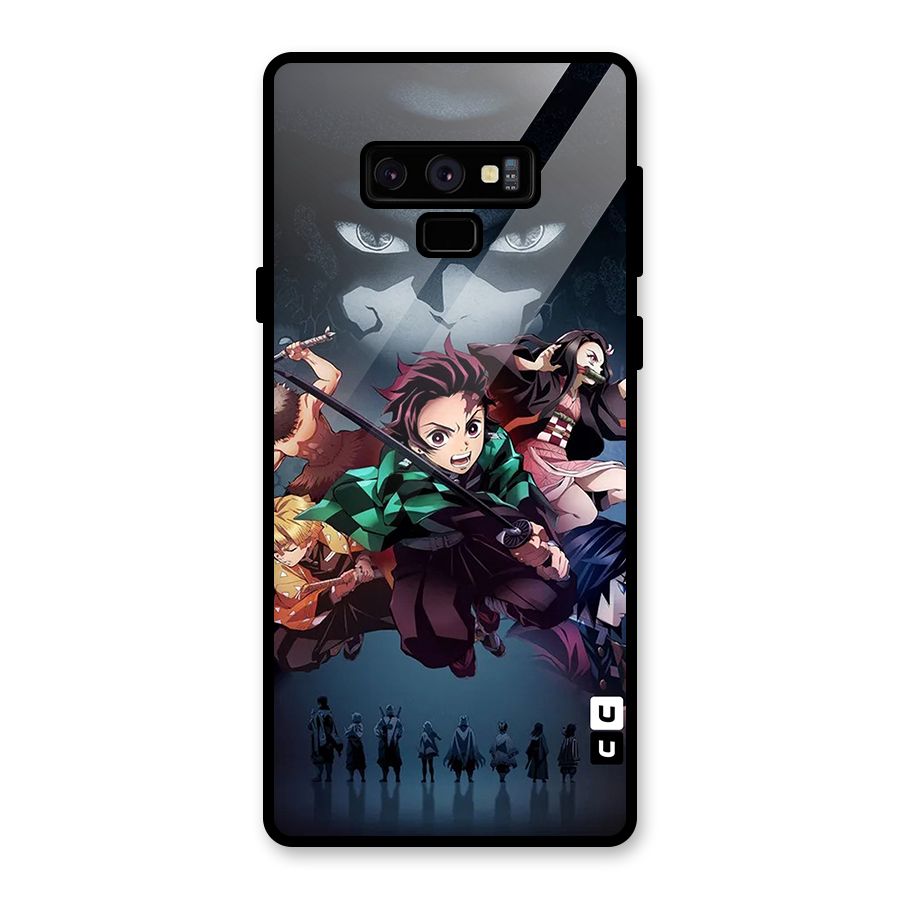 Team Demon Slayer Glass Back Case for Galaxy Note 9