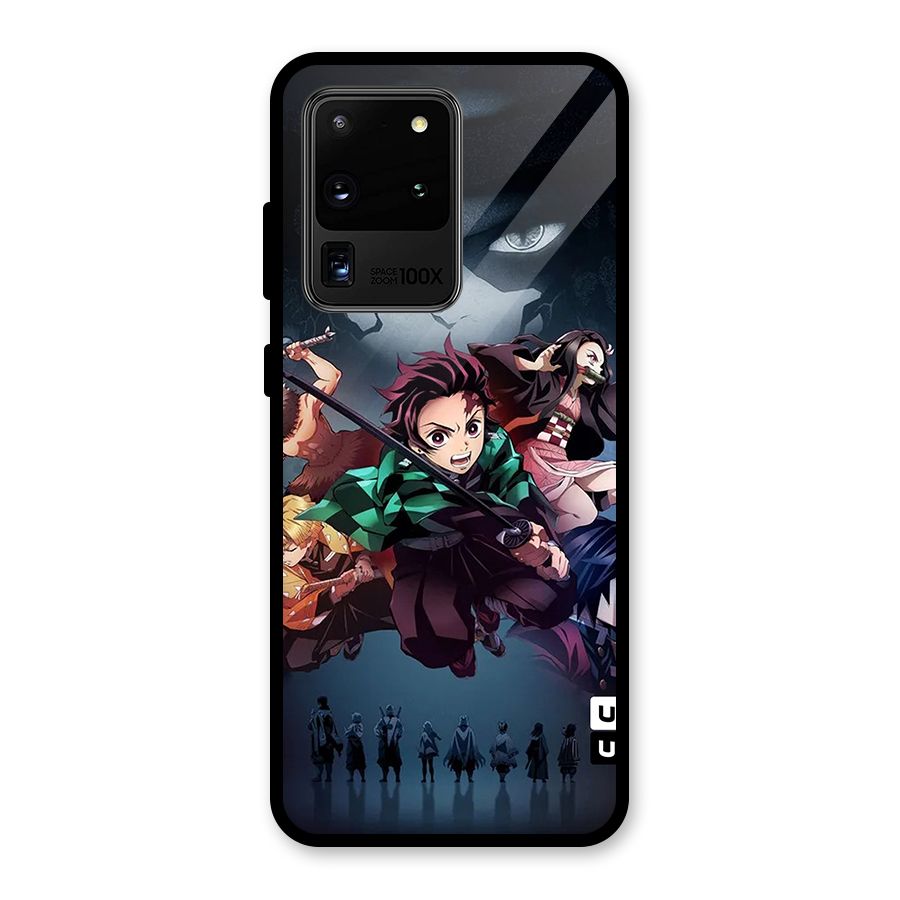 Team Demon Slayer Glass Back Case for Galaxy S20 Ultra