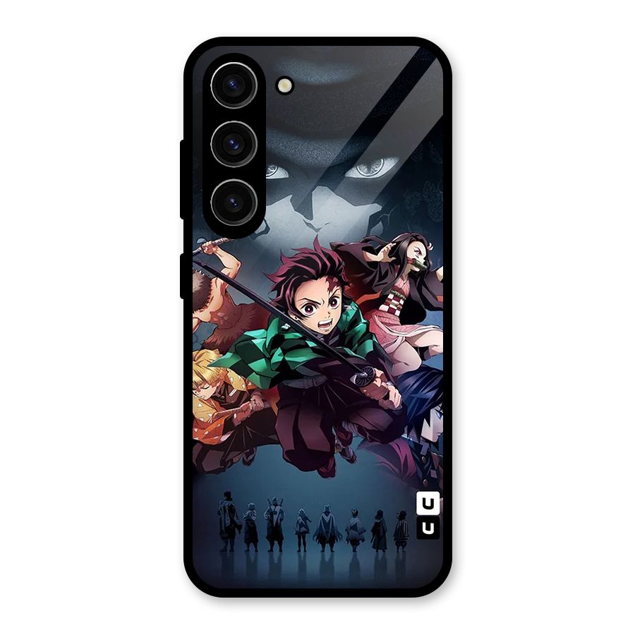 Team Demon Slayer Glass Back Case for Galaxy S23