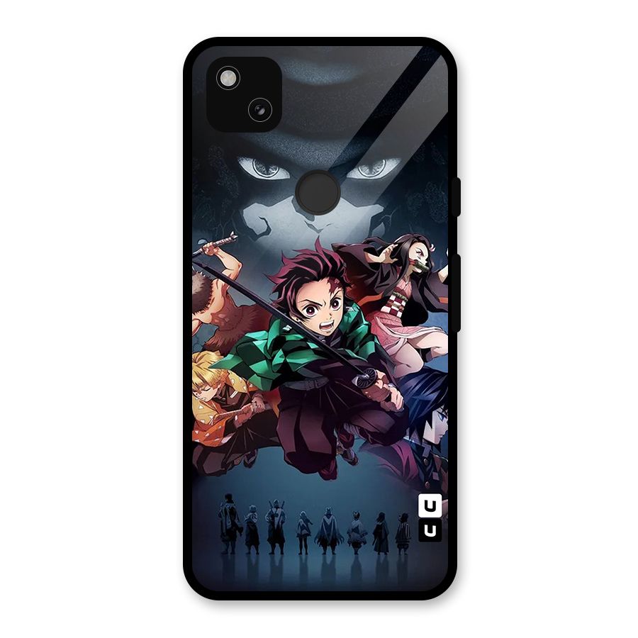 Team Demon Slayer Glass Back Case for Google Pixel 4a