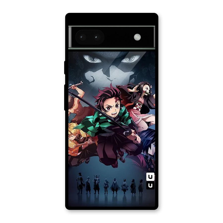 Team Demon Slayer Glass Back Case for Google Pixel 6a