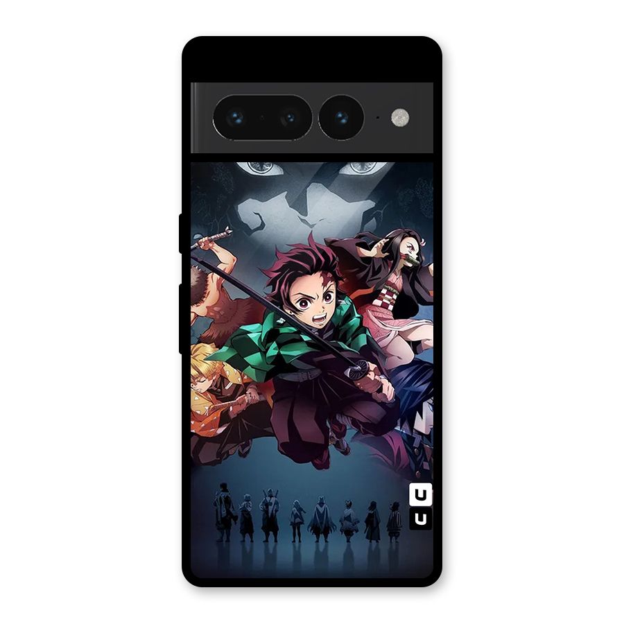 Team Demon Slayer Glass Back Case for Google Pixel 7 Pro