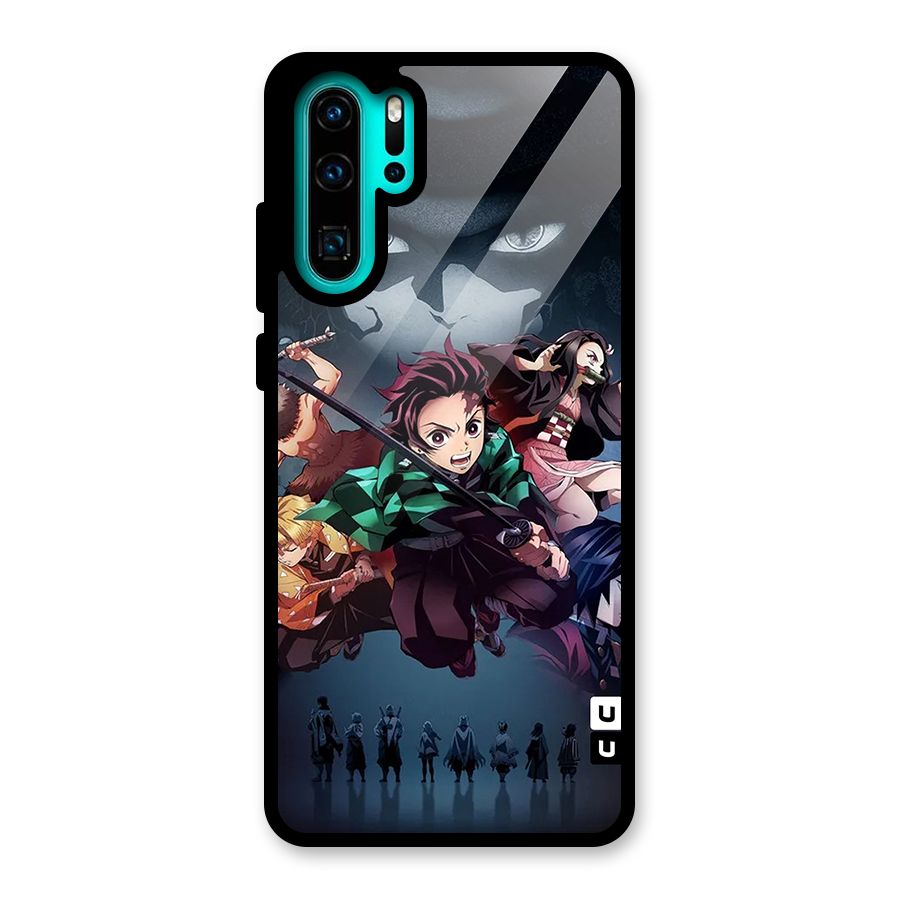 Team Demon Slayer Glass Back Case for Huawei P30 Pro