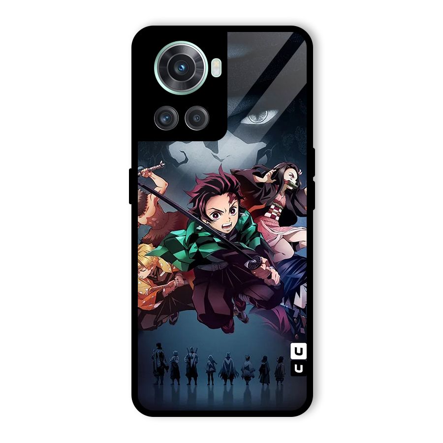 Team Demon Slayer Glass Back Case for OnePlus 10R