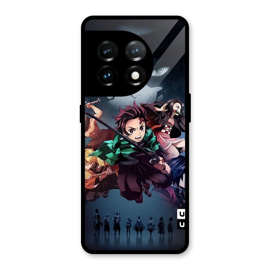Team Demon Slayer Glass Back Case for OnePlus 11