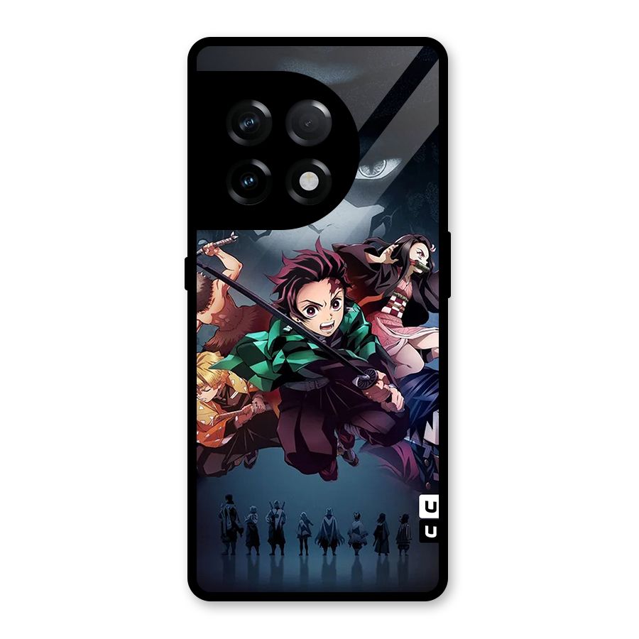 Team Demon Slayer Glass Back Case for OnePlus 11R
