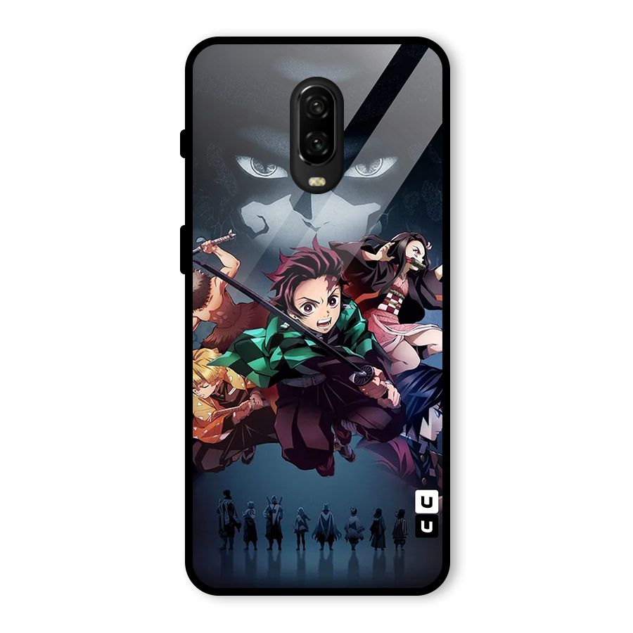 Team Demon Slayer Glass Back Case for OnePlus 6T