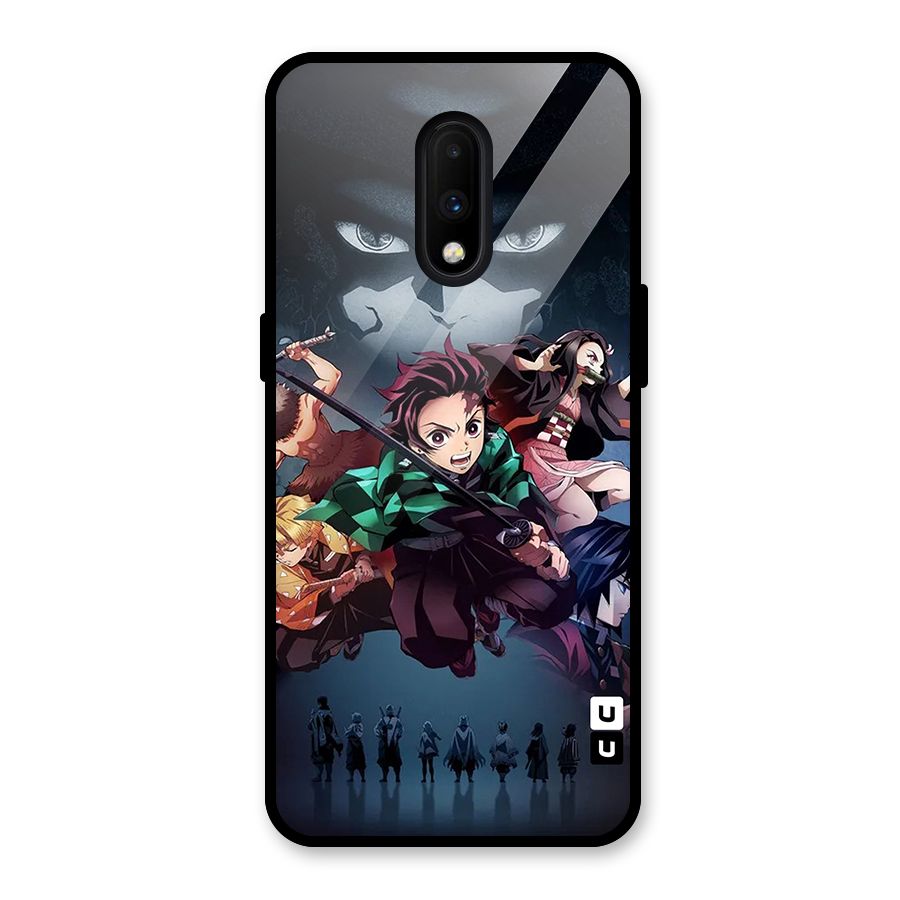 Team Demon Slayer Glass Back Case for OnePlus 7
