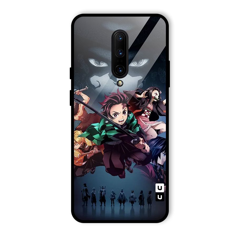 Team Demon Slayer Glass Back Case for OnePlus 7 Pro