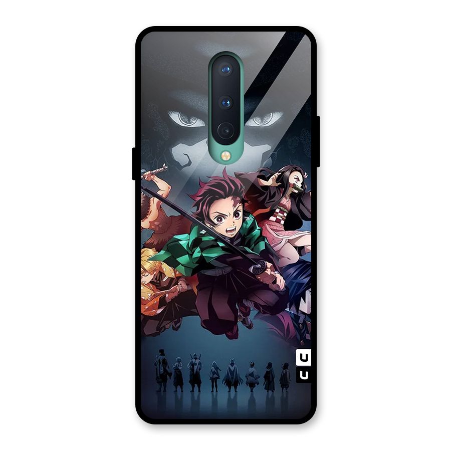 Team Demon Slayer Glass Back Case for OnePlus 8