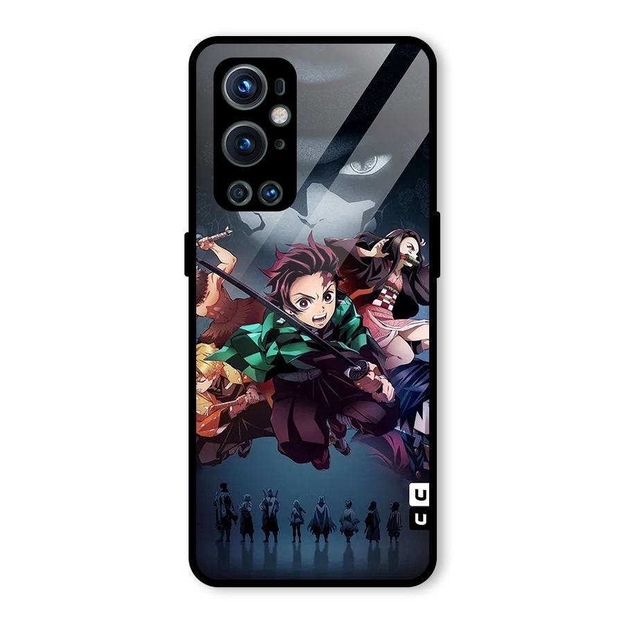 Team Demon Slayer Glass Back Case for OnePlus 9 Pro