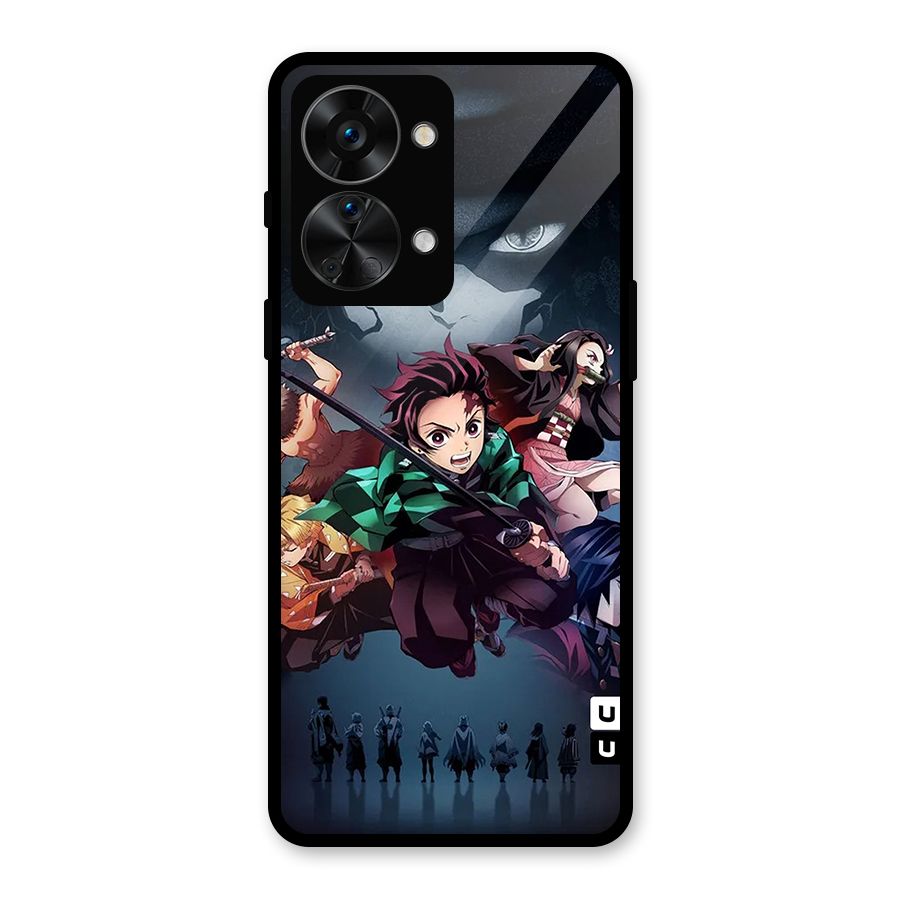 Team Demon Slayer Glass Back Case for OnePlus Nord 2T