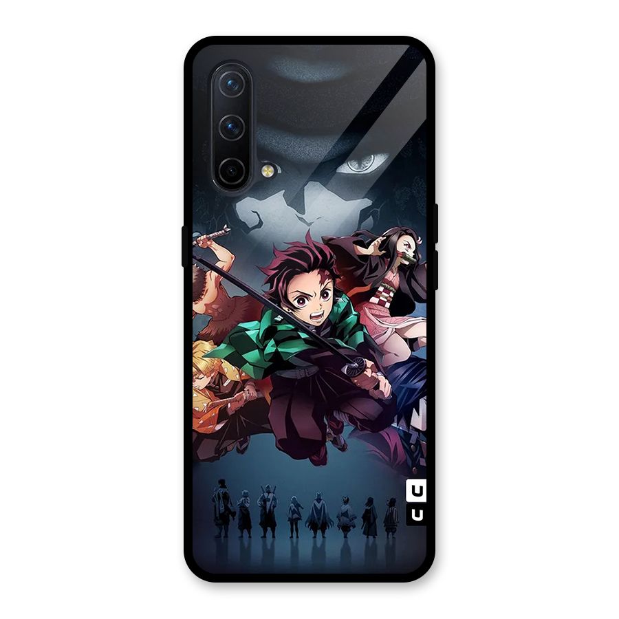 Team Demon Slayer Glass Back Case for OnePlus Nord CE 5G