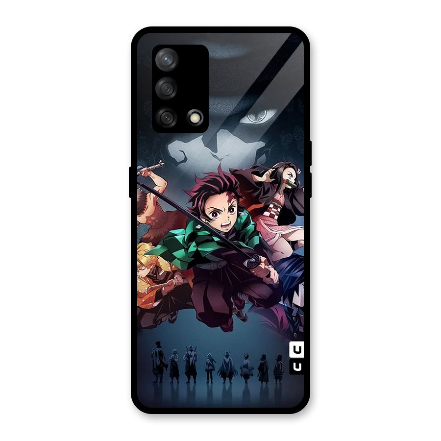 Team Demon Slayer Glass Back Case for Oppo F19