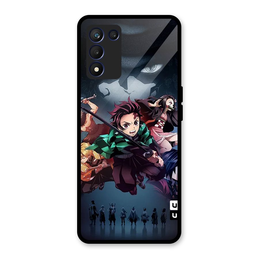 Team Demon Slayer Glass Back Case for Realme 9 5G Speed