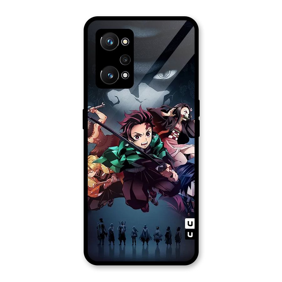 Team Demon Slayer Glass Back Case for Realme GT Neo 3T