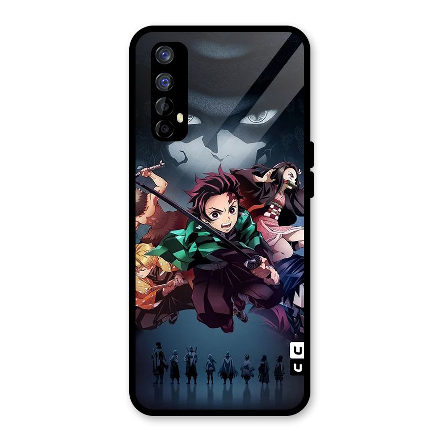 Team Demon Slayer Glass Back Case for Realme Narzo 20 Pro