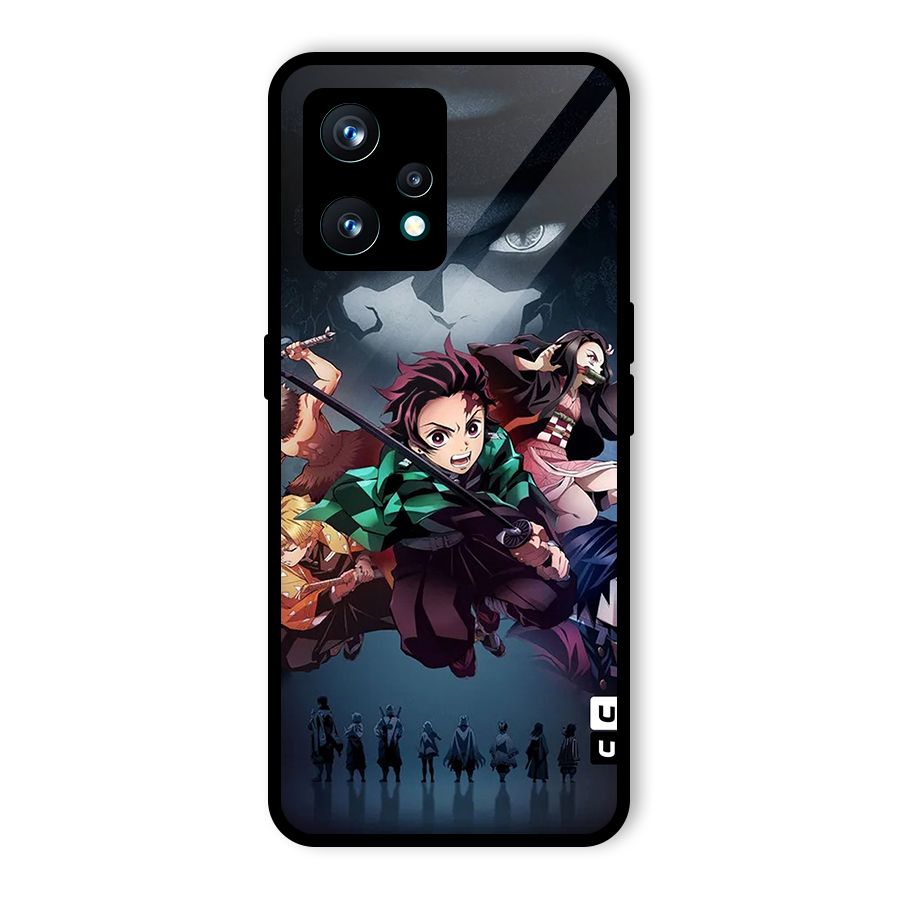 Team Demon Slayer Glass Back Case for Realme Narzo 50 Pro