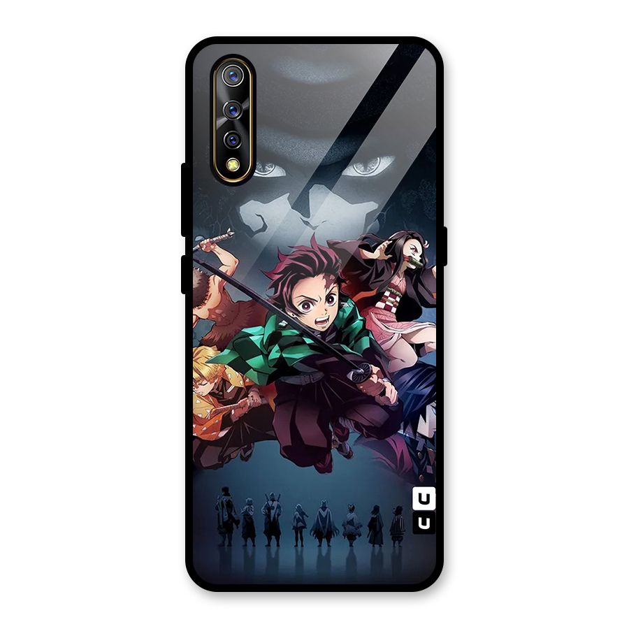 Team Demon Slayer Glass Back Case for Vivo S1